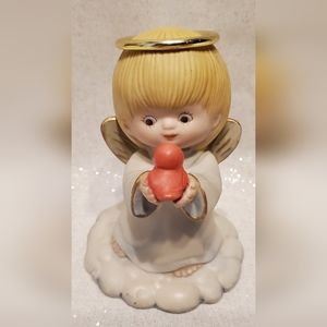 Vintage Porcelain Angel Figurine  Message"A friend can give wings to your dream"